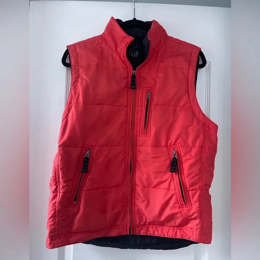 GAP Boys XL Red Puffer Vest Down Filled Lightweight Zip Winter Jacket Gorpcore